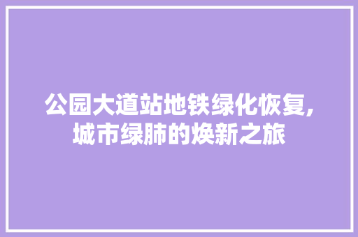 公园大道站地铁绿化恢复,城市绿肺的焕新之旅