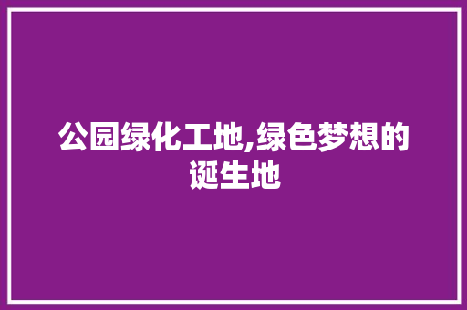 公园绿化工地,绿色梦想的诞生地