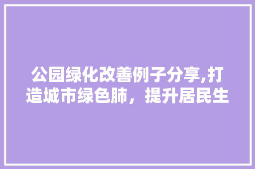 公园绿化改善例子分享,打造城市绿色肺，提升居民生活品质