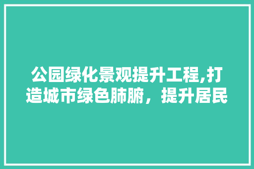 公园绿化景观提升工程,打造城市绿色肺腑，提升居民生活品质