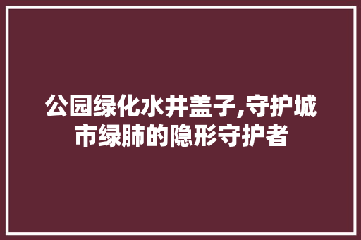 公园绿化水井盖子,守护城市绿肺的隐形守护者