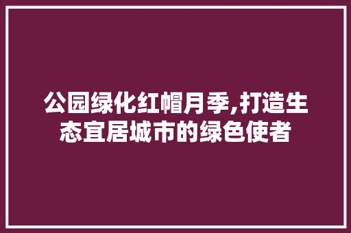 公园绿化红帽月季,打造生态宜居城市的绿色使者