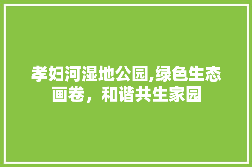 孝妇河湿地公园,绿色生态画卷，和谐共生家园 家禽养殖