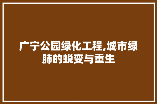 广宁公园绿化工程,城市绿肺的蜕变与重生