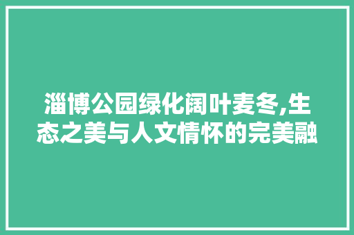 淄博公园绿化阔叶麦冬,生态之美与人文情怀的完美融合