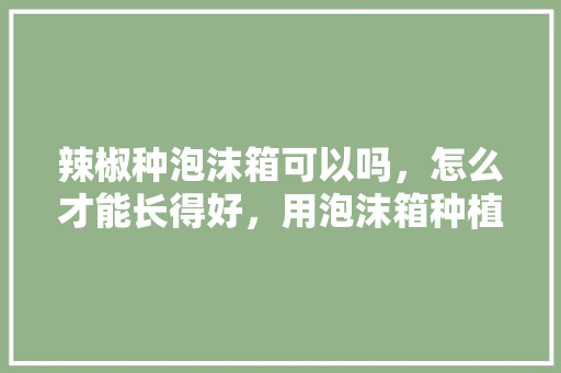 辣椒种泡沫箱可以吗，怎么才能长得好，用泡沫箱种植水果可以吗。 辣椒种泡沫箱可以吗，怎么才能长得好，用泡沫箱种植水果可以吗。 蔬菜种植