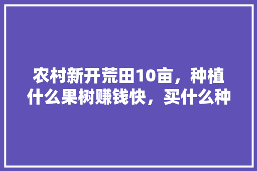 农村新开荒田10亩，种植什么果树赚钱快，买什么种植水果最赚钱呢视频。 农村新开荒田10亩，种植什么果树赚钱快，买什么种植水果最赚钱呢视频。 水果种植