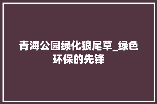 青海公园绿化狼尾草_绿色环保的先锋