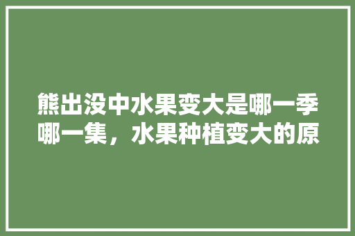 熊出没中水果变大是哪一季哪一集，水果种植变大的原因。