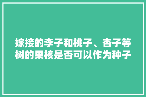 嫁接的李子和桃子、杏子等树的果核是否可以作为种子种植，果核种植水果图片欣赏大全。