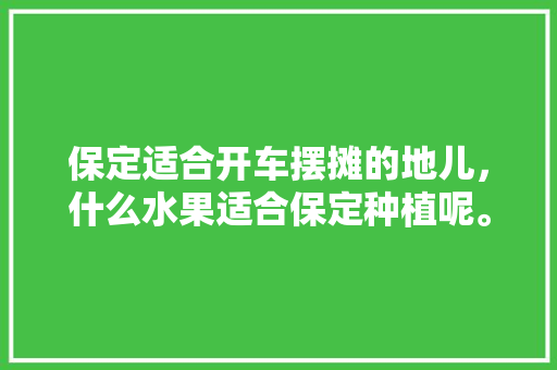 保定适合开车摆摊的地儿，什么水果适合保定种植呢。