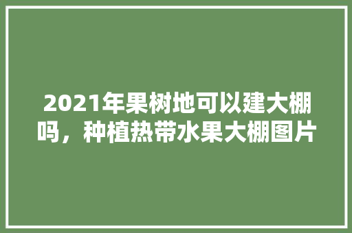 2021年果树地可以建大棚吗，种植热带水果大棚图片。