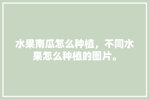 水果南瓜怎么种植，不同水果怎么种植的图片。 水果种植