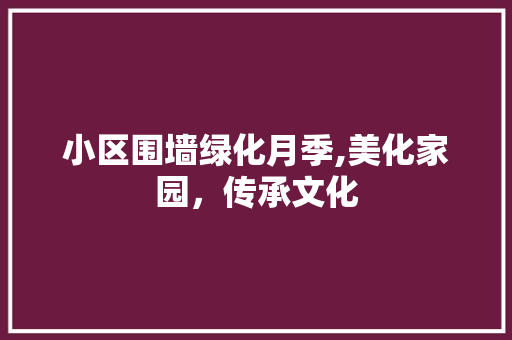 小区围墙绿化月季,美化家园，传承文化 蔬菜种植