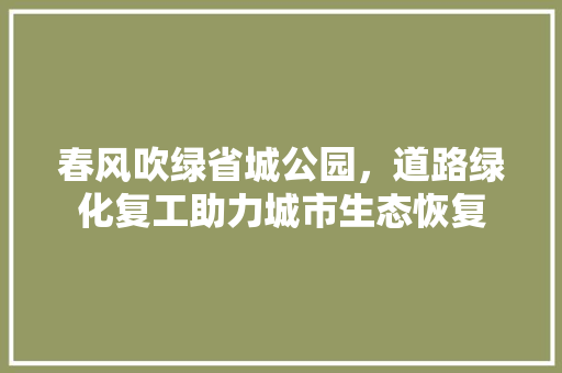 春风吹绿省城公园，道路绿化复工助力城市生态恢复