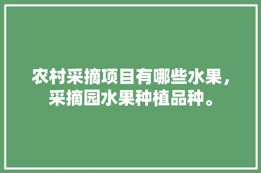 农村采摘项目有哪些水果，采摘园水果种植品种。