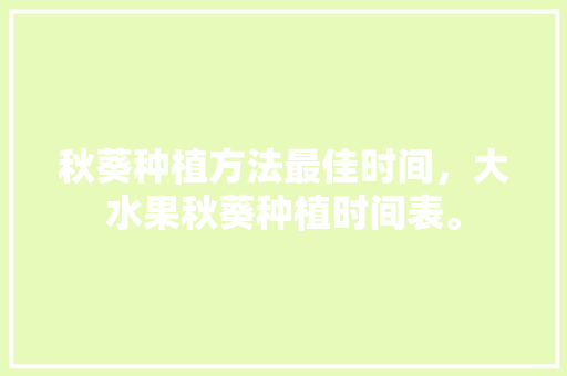 秋葵种植方法最佳时间，大水果秋葵种植时间表。