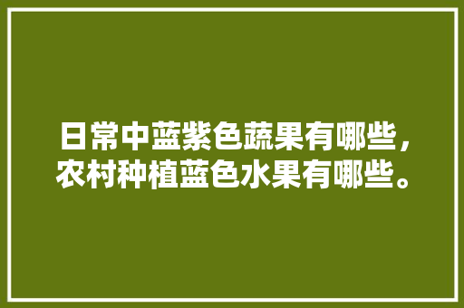 日常中蓝紫色蔬果有哪些，农村种植蓝色水果有哪些。