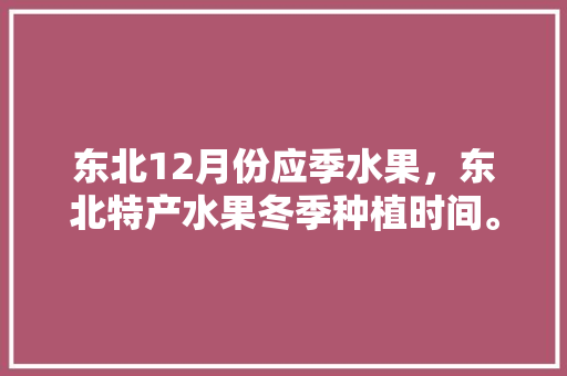 东北12月份应季水果，东北特产水果冬季种植时间。