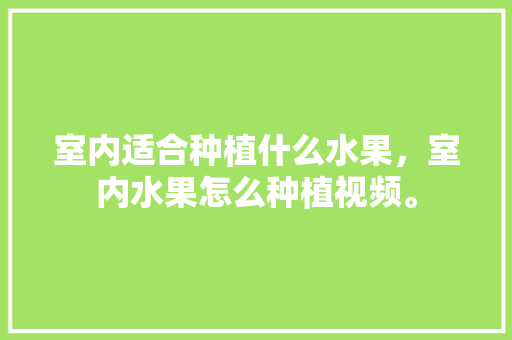 室内适合种植什么水果，室内水果怎么种植视频。 水果种植