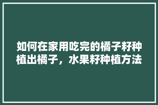 如何在家用吃完的橘子籽种植出橘子，水果籽种植方法盆栽视频。 如何在家用吃完的橘子籽种植出橘子，水果籽种植方法盆栽视频。 畜牧养殖