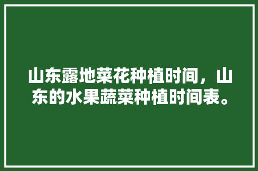 山东露地菜花种植时间，山东的水果蔬菜种植时间表。 水果种植