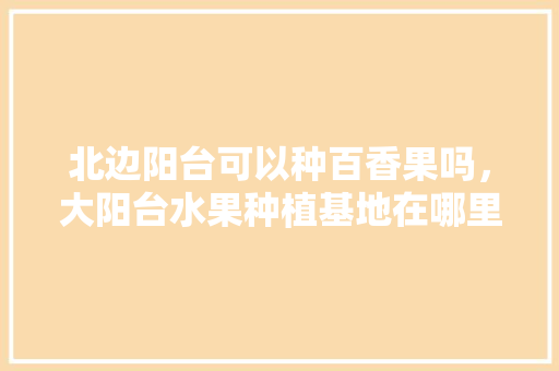 北边阳台可以种百香果吗，大阳台水果种植基地在哪里。 水果种植