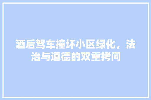 酒后驾车撞坏小区绿化，法治与道德的双重拷问