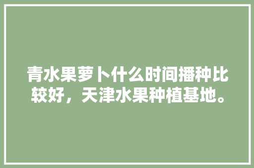 青水果萝卜什么时间播种比较好，天津水果种植基地。 青水果萝卜什么时间播种比较好，天津水果种植基地。 土壤施肥