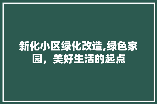 新化小区绿化改造,绿色家园，美好生活的起点