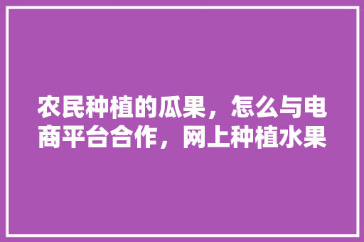 农民种植的瓜果，怎么与电商平台合作，网上种植水果技术怎么样。 农民种植的瓜果，怎么与电商平台合作，网上种植水果技术怎么样。 家禽养殖