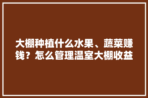 大棚种植什么水果、蔬菜赚钱？怎么管理温室大棚收益更高，种植什么水果效益快。