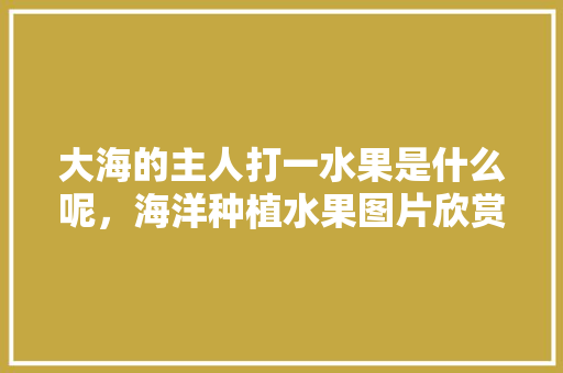 大海的主人打一水果是什么呢，海洋种植水果图片欣赏大全。