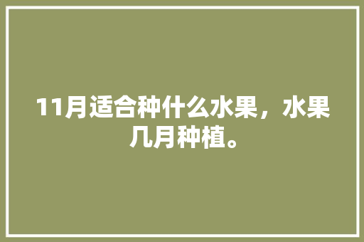 11月适合种什么水果，水果几月种植。