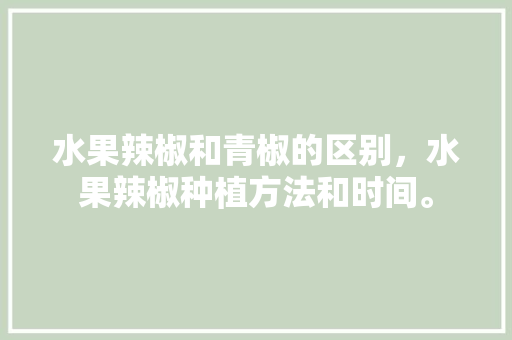 水果辣椒和青椒的区别，水果辣椒种植方法和时间。