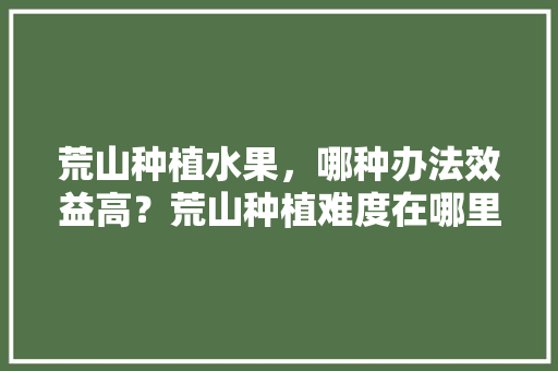 荒山种植水果，哪种办法效益高？荒山种植难度在哪里，农村高端水果种植方法。