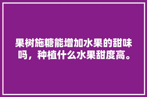 果树施糖能增加水果的甜味吗，种植什么水果甜度高。