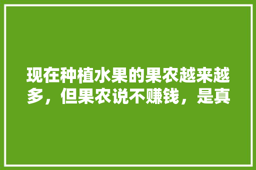 现在种植水果的果农越来越多，但果农说不赚钱，是真的吗，。