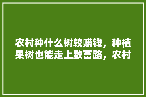 农村种什么树较赚钱，种植果树也能走上致富路，农村种植水果赚钱吗。