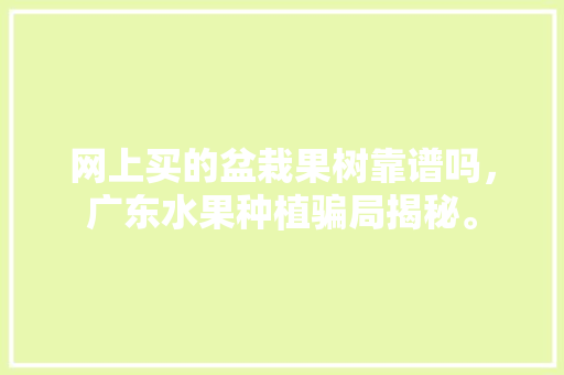 网上买的盆栽果树靠谱吗，广东水果种植骗局揭秘。