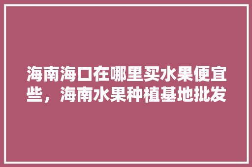 海南海口在哪里买水果便宜些，海南水果种植基地批发市场在哪。