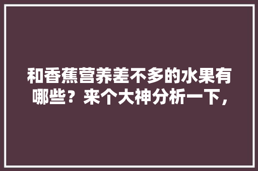 和香蕉营养差不多的水果有哪些？来个大神分析一下，种植香蕉图片水果大全大图。