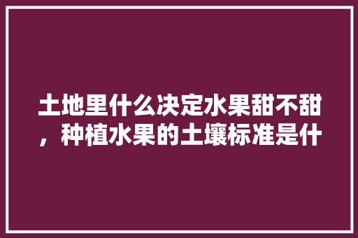 土地里什么决定水果甜不甜，种植水果的土壤标准是什么。