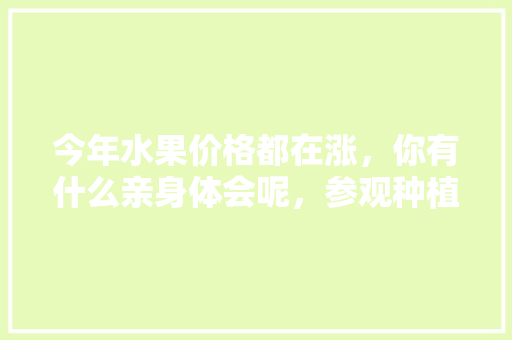 今年水果价格都在涨，你有什么亲身体会呢，参观种植水果体会怎么写。