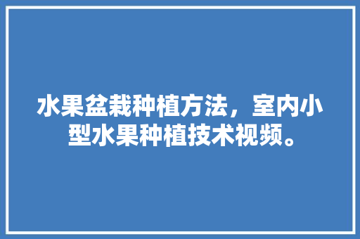 水果盆栽种植方法，室内小型水果种植技术视频。