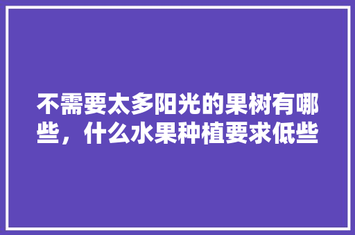 不需要太多阳光的果树有哪些，什么水果种植要求低些。