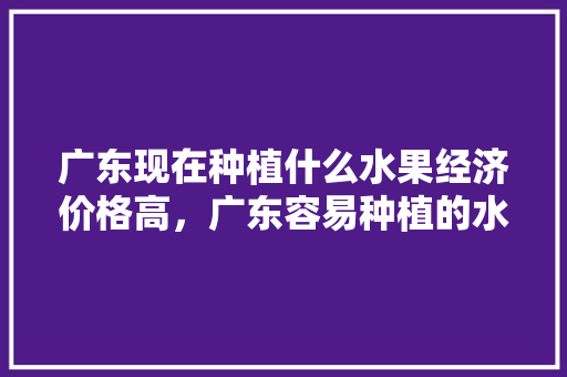 广东现在种植什么水果经济价格高，广东容易种植的水果有哪些。