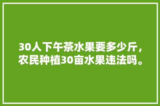 30人下午茶水果要多少斤，农民种植30亩水果违法吗。