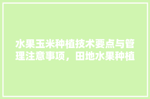 水果玉米种植技术要点与管理注意事项，田地水果种植技术要点有哪些。