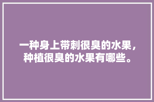 一种身上带刺很臭的水果，种植很臭的水果有哪些。